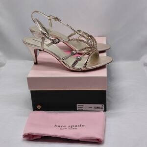 Kate Spade Heels Sandals Size 10 Rose Gold Rhinestone Evening Wedding Party